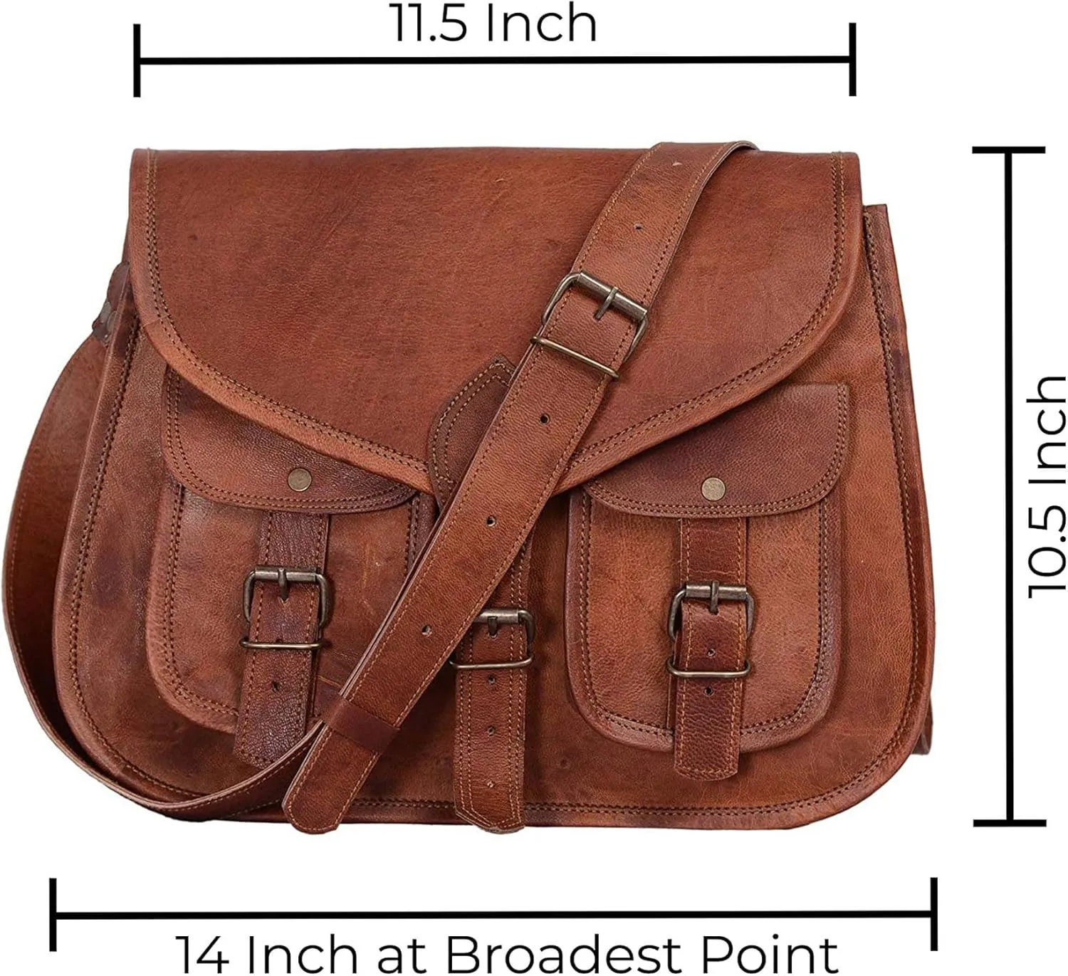 14 Inch Leather Purse Women Shoulder Bag Crossbody Satchel Ladies Tote Travel Purse Genuine Leather