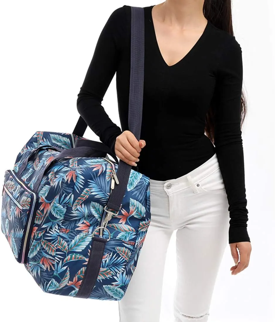 22" Foldable Large Travel Duffel Duffle Bag Sports Gym Tote Bag For Women Overnight Carryon Weekend Bag Shoulder Bag Water Resistant