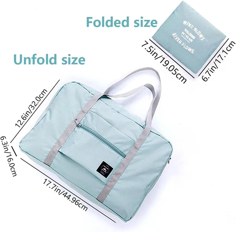 4PCS Travel Duffle Bag Tote Carry on Bag Nylon Lightweight Foldable Travel Bag Water Resistant Sports Gym Duffle Weekender Overnight Bag (Red Pink Blue Green 4 Pe bag)