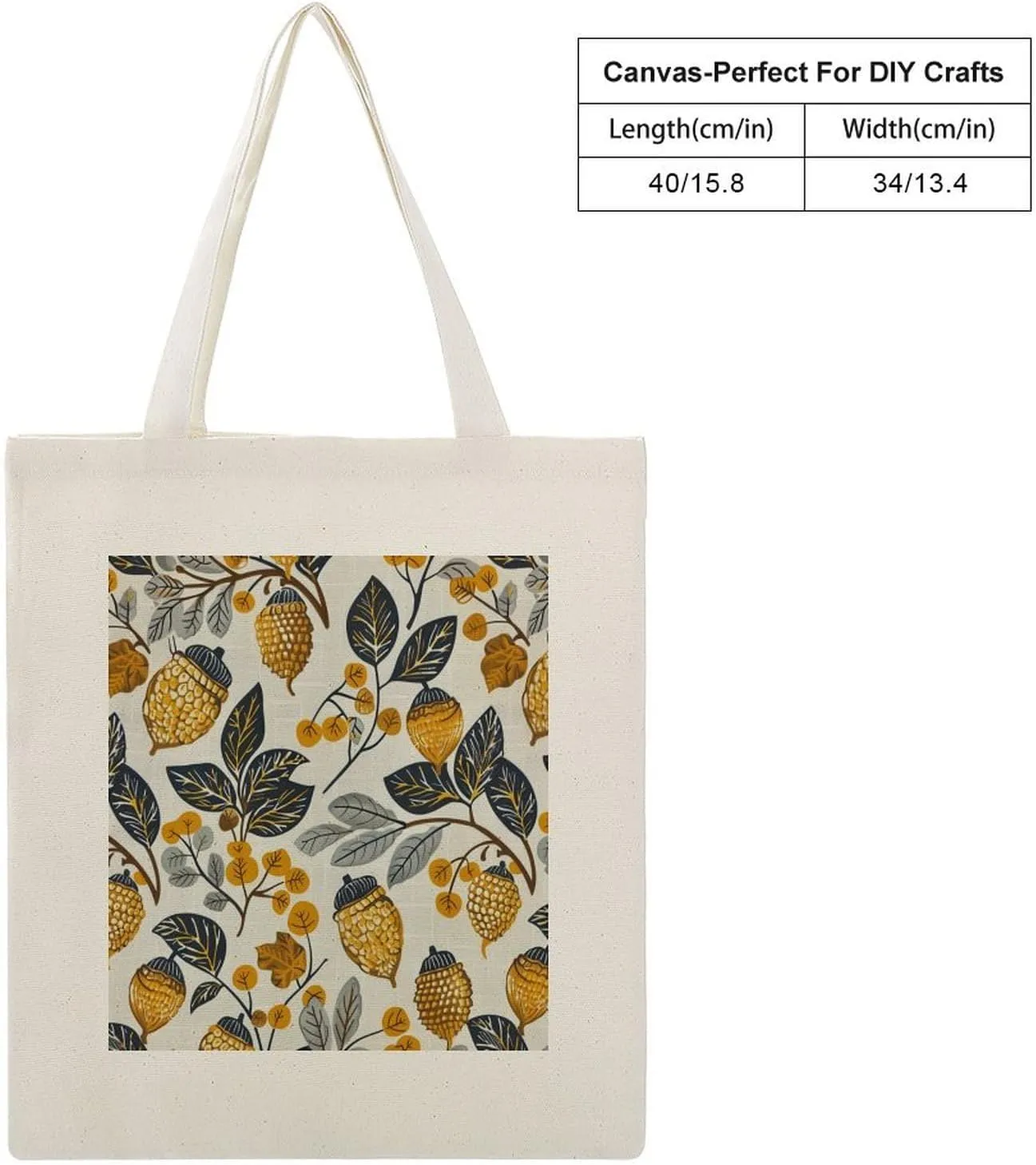 Acorns Grey Tote Bag for Women for Shopping Grocery Work Autumn Harvest Thanksgiving Travel Beach Bag