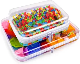AOBOPLE Clear Hard Shell Zipper Case,Large Toy Storage Bags,Reusable Clear Plastic Board Game Storage,Hard Zipper Case Travel Waterproof Organizer Bags for Snacks Toy Intimate