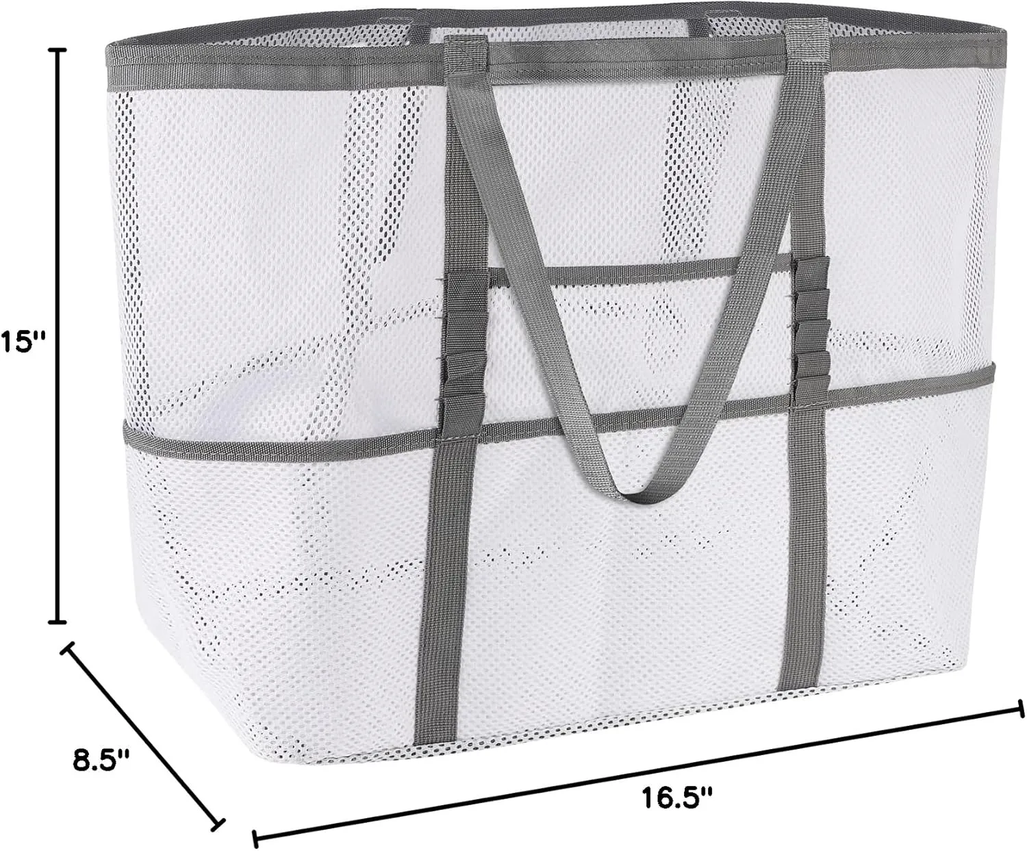 Ayieyill Mesh Beach Bag Tote Bag for Women, Foldable Swim Large Beach Tote Bag with Zipper Pockets Waterproof Sandproof