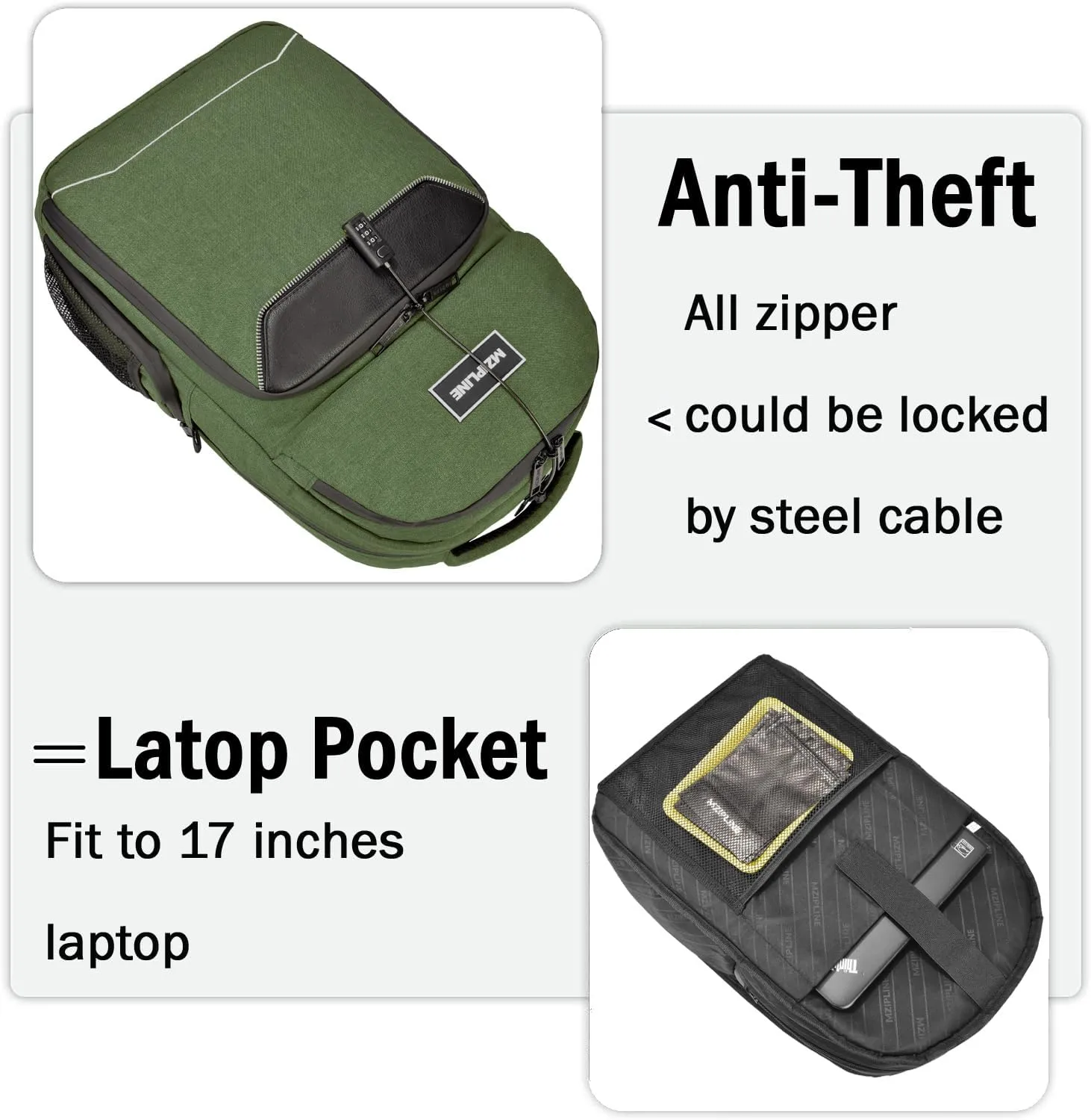Backpack Bag Anti Theft Business Laptop Backpack with Lock,Large Daypack Travel bags for College Men & Women Travel