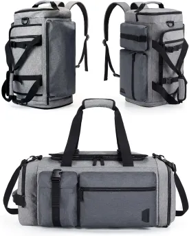 BAGSMART Gym Bag for Men, Sports Duffel Bags for Traveling, Weekender Overnight Bag with Shoe Laptop Compartment, Carry on Backpack for Airplanes-Gray