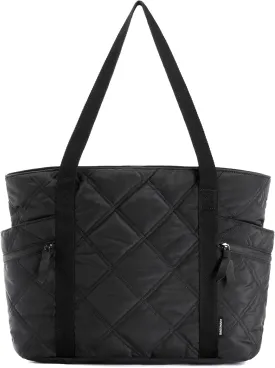 BAGSMART Tote Bag for Women, Puffer Work Tote with Zipper, Travel Essentials Quilted Nurse Travel Hospital Bag