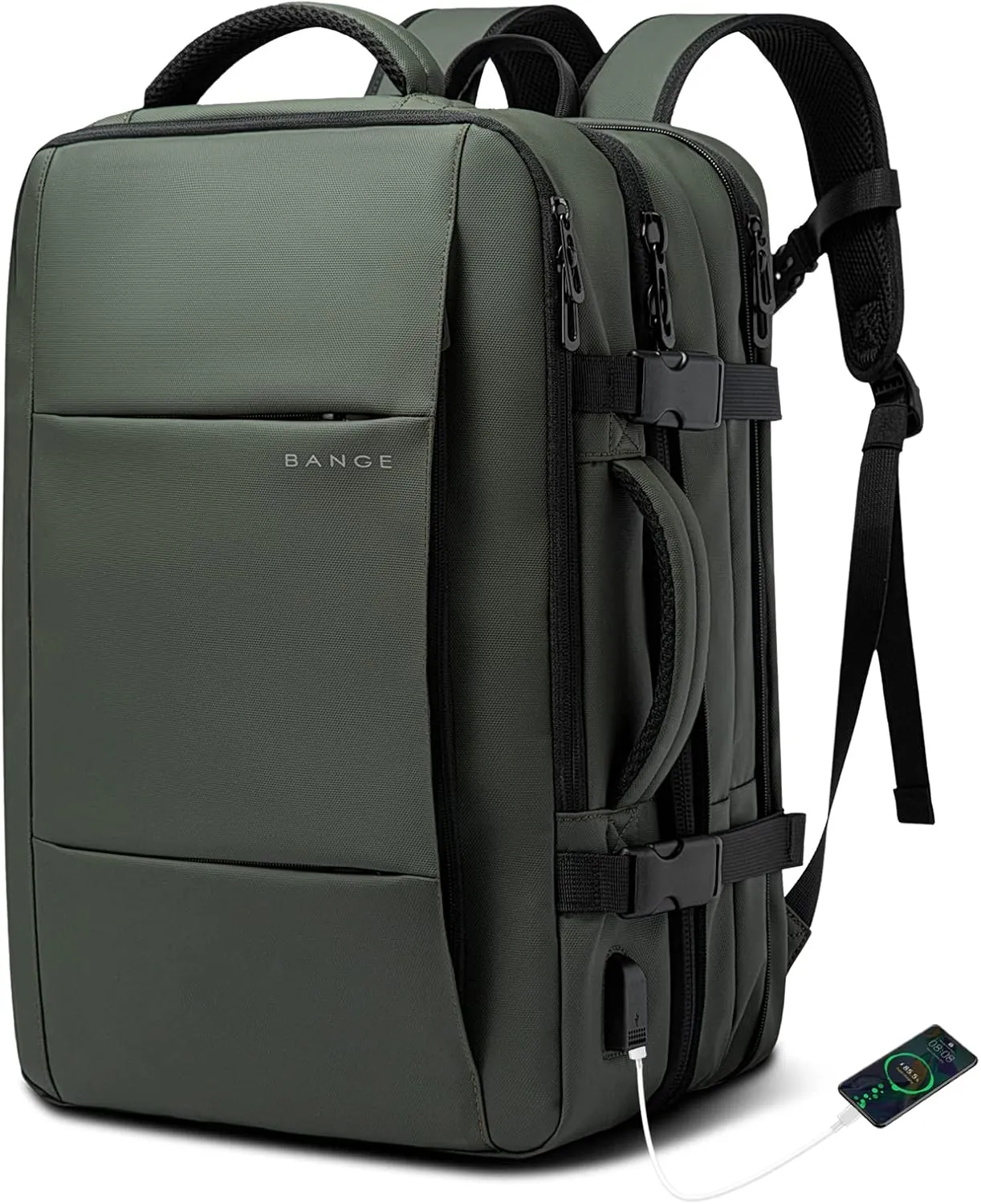 BANGE Carry-on Backpack, 45L Expandable Travel Backpacks,Weekend Backpack Briefcase,Waterproof Laptop Backpack Fits For 17.3 Laptop