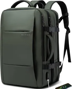 BANGE Carry-on Backpack, 45L Expandable Travel Backpacks,Weekend Backpack Briefcase,Waterproof Laptop Backpack Fits For 17.3 Laptop