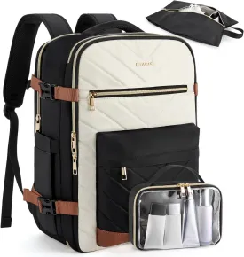 BOSTANTEN Travel Backpack For Women, TSA Carry On Backpack for Airplanes, Personal Item Backpack Fits 15.6 Inch Laptop with USBType-C Charging Port, Weekender Overnight Daypack with 2 Packing Cubes