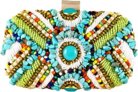 Boutique De FGG Vintage Women Beaded Evening Bags and Clutches Bridal Pearl Clutch Purse Wedding Party Bride Handbag,Mini