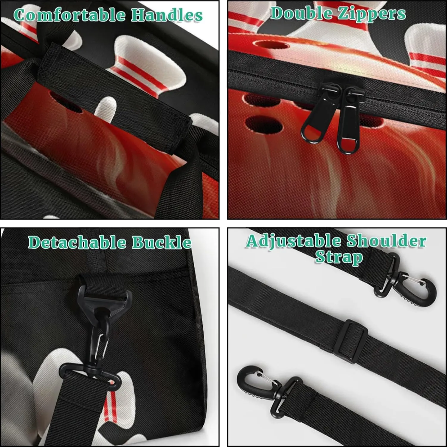 Bowling Ball Gym Bag for Women Men, Sports Travel Duffel Bag Lightweight Workout Bag Carry On Overnight Weekender Bag