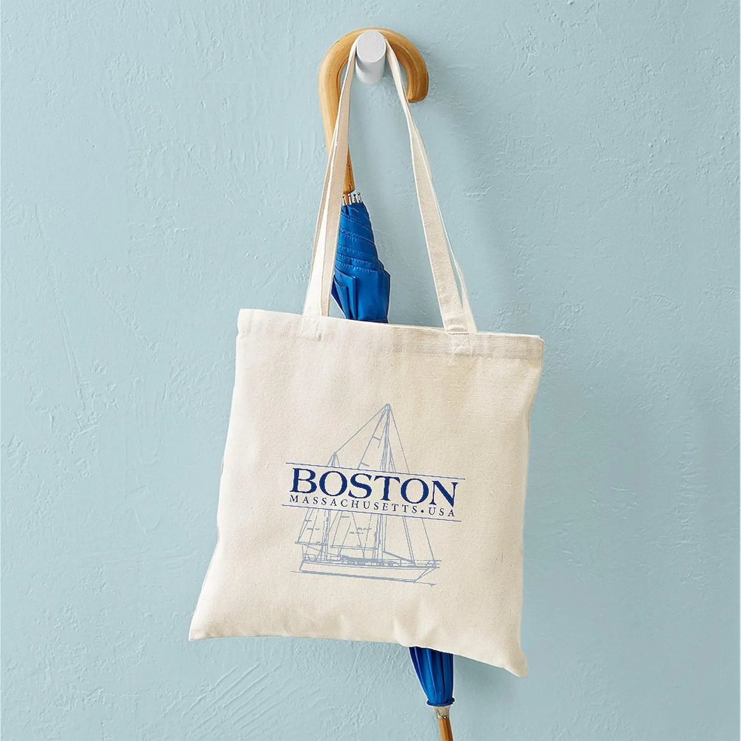 CafePress Boston Tote Bag Natural Canvas Tote Bag, Reusable Shopping Bag