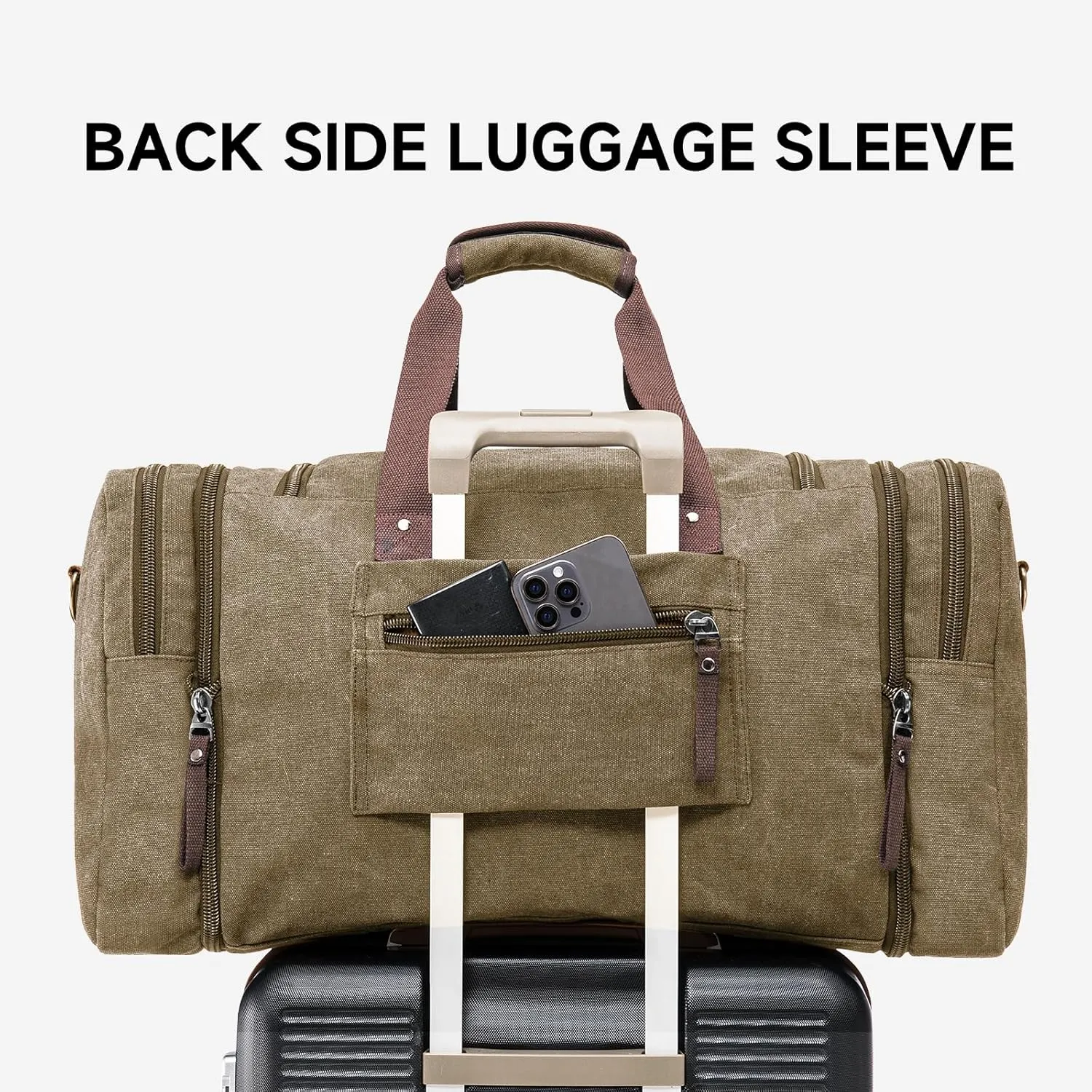 Canvas Duffle Bag for Travel 45L Duffel Overnight Weekender Bag