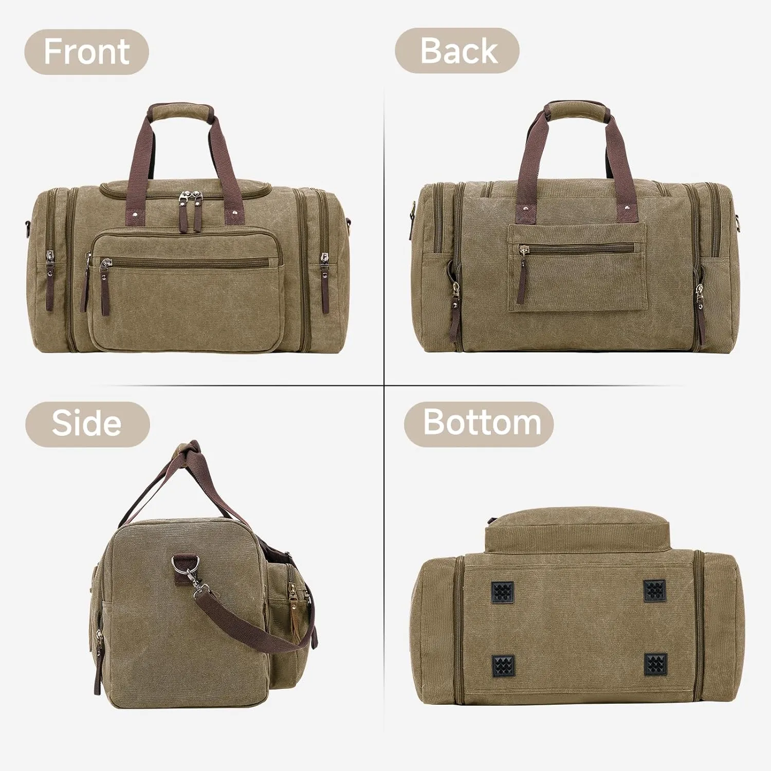Canvas Duffle Bag for Travel 45L Duffel Overnight Weekender Bag