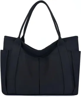 Canvas Tote Bag For Women With Pockets For Shopping Traveling Daily Commuting Beach Leisure And Fitness
