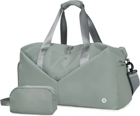 Ceneda 20" Gym Duffel Bag with Wet Pocket Shoes Compartment Portable Overnight Weekender Bag Travel bag Yoga Bag for Women (Celadon)