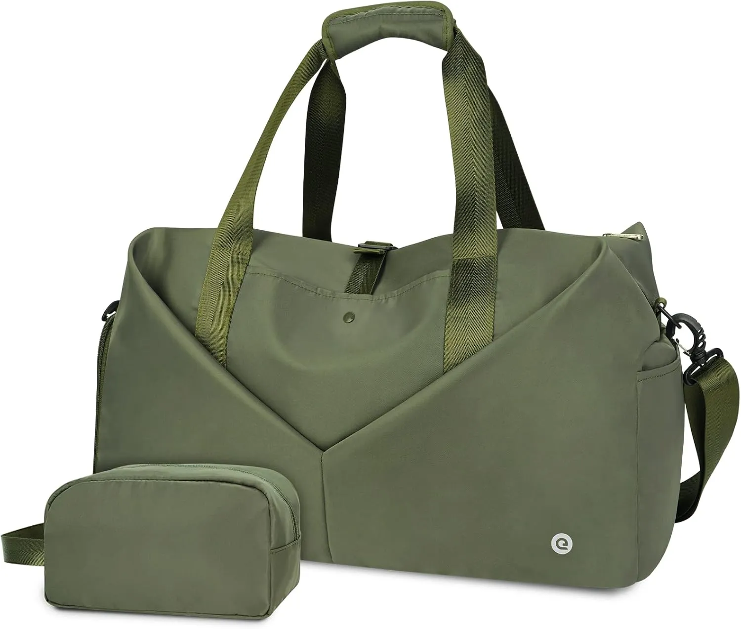 Ceneda 20" Gym Duffel Bag with Wet Pocket Shoes Compartment Portable Overnight Weekender Bag Travel bag Yoga Bag for Women (Green)