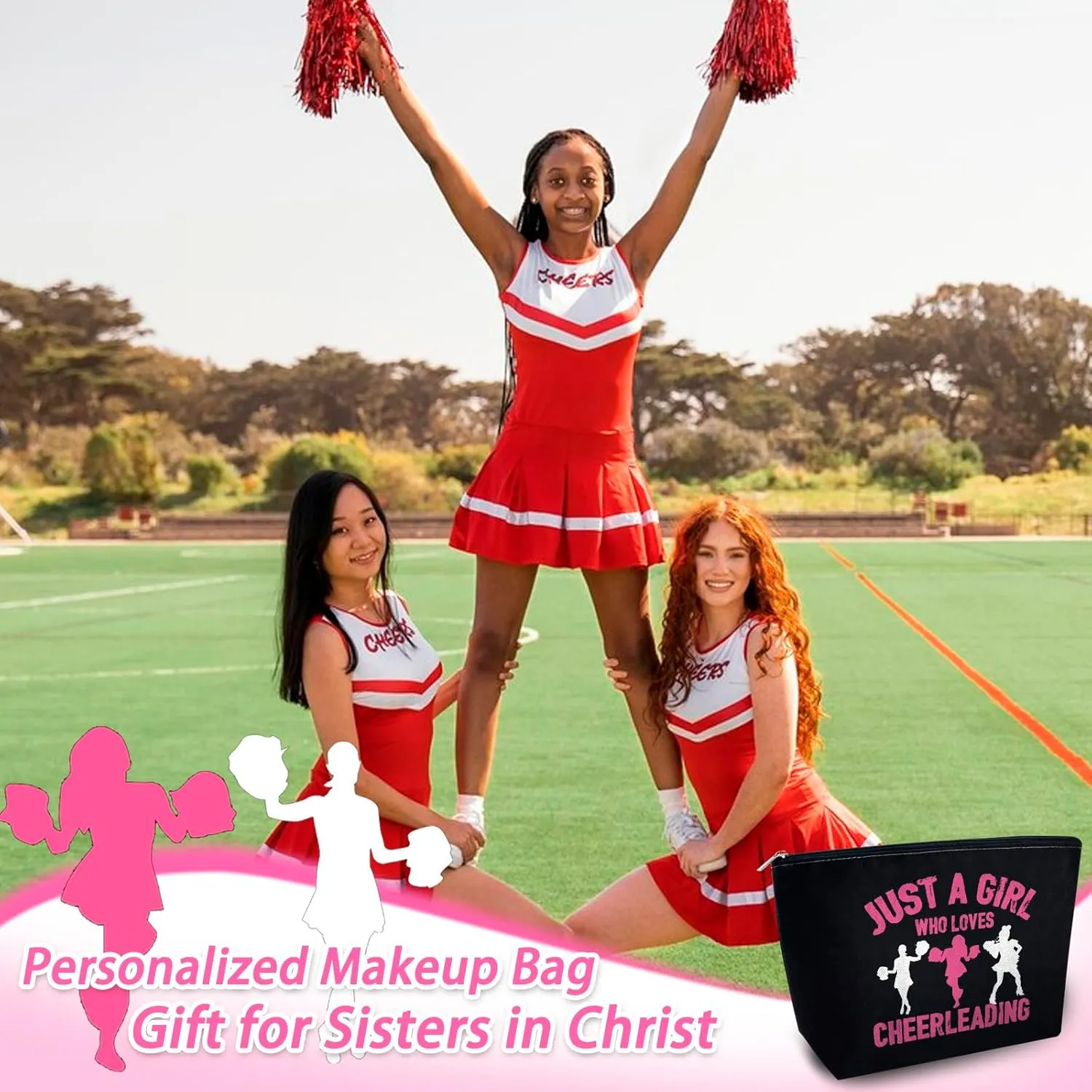 Cheer Makeup Bag Cheer Stuff Cheerleader Gifts Cheer Gifts Cheer Bags for Cheerleaders Cheerleading Stuff Cheer Bag Cheerleader Bag Cheer Cosmetic Bag Cheerleading Bag Cheer Coach Gift