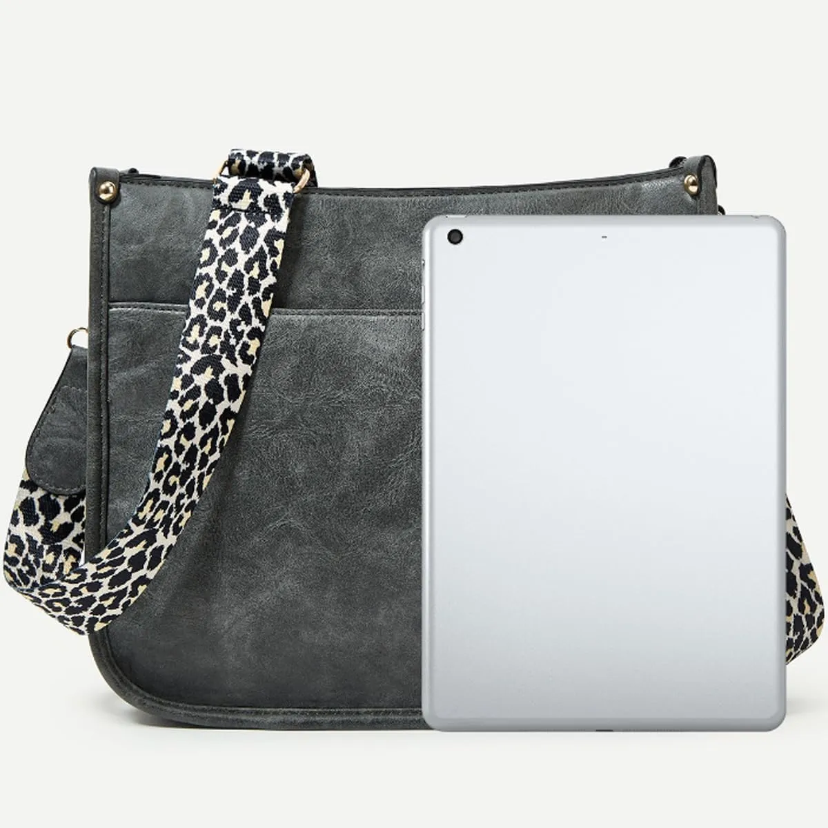 Crossbody Bags for Women Designer Leather Hobo Handbags With 2 Adjustable Leopard Guitar Strap Shoulder Bucket Bags