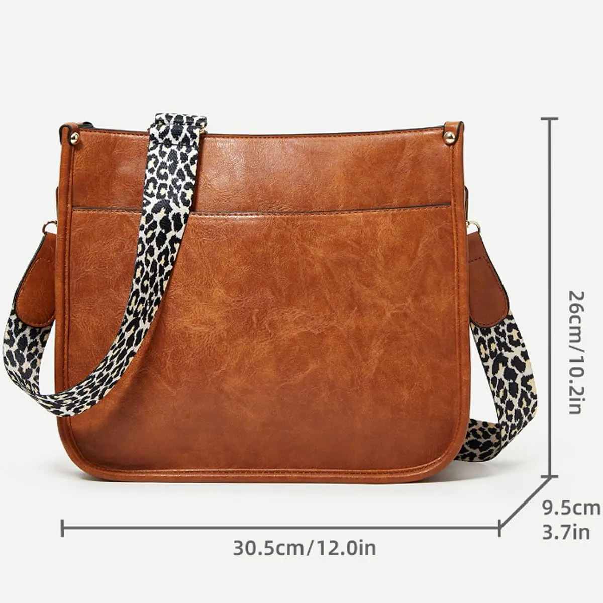 Crossbody Bags for Women Designer Leather Hobo Handbags With 2 Adjustable Leopard Guitar Strap Shoulder Bucket Bags
