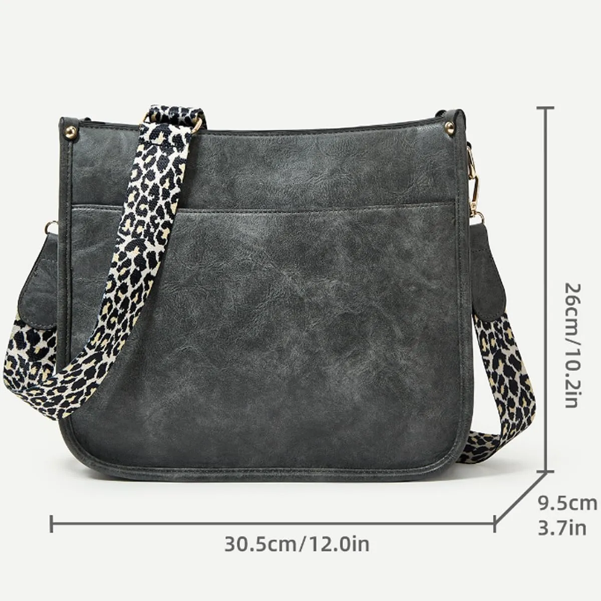 Crossbody Bags for Women Designer Leather Hobo Handbags With 2 Adjustable Leopard Guitar Strap Shoulder Bucket Bags