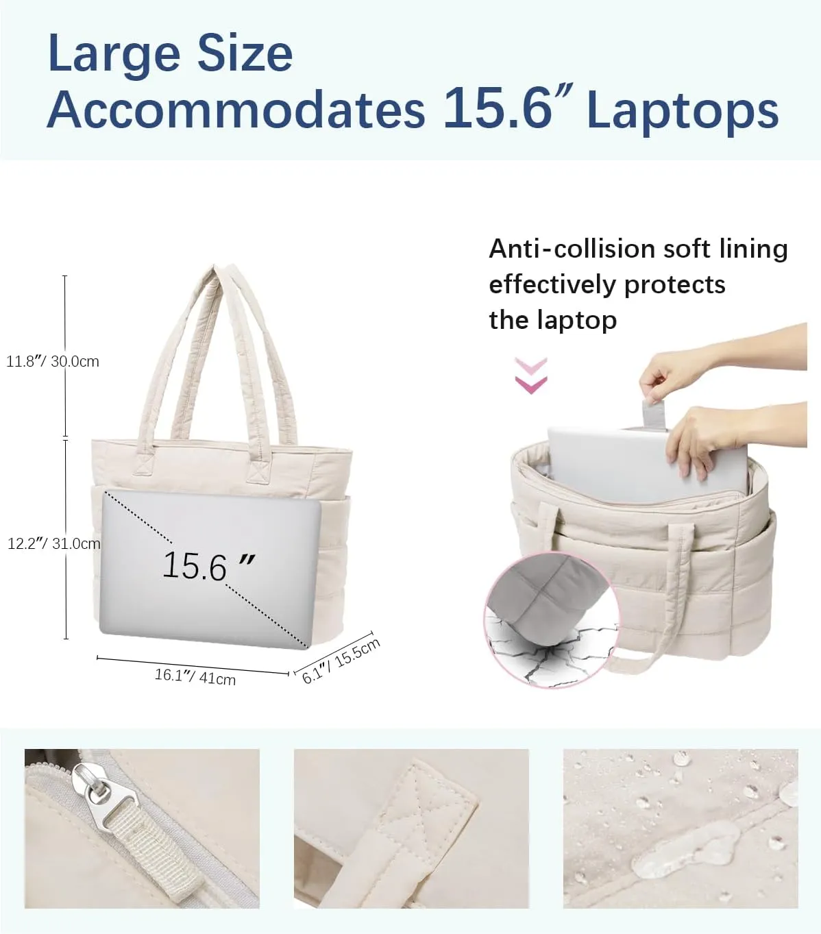 Crossbody Tote Bag for Women Medium Size Travel Tote Bags for Work with Zipper Shoulder Bag with Compartments