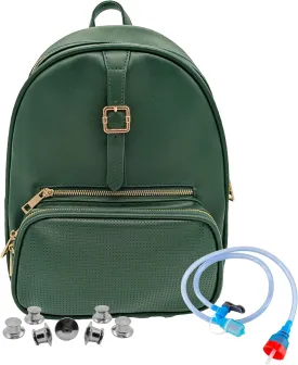 DESIGNER PARK COMPANY - Rope Drop Backpack, Cute, Stylish, Leather Backpack, Theme Park or Travel, Girls Backpack w/Adjustable Strap, Hydration Kit & Locking Pins - Deep Forest