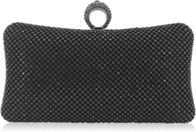 Dexmay Rhinestone Clutch Purse with Crystal Clasp Evening Handbag for Bridal Wedding Party