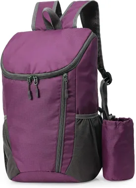 DOVO Hiking Backpack, Waterproof and Wear-resistant Lightweight Backpack Packable,Outdoor Travel Camping Daypack Foldable-PURPLE