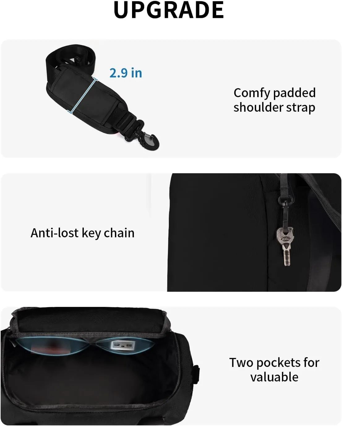 ECOHUB 16'' Personal Item Bag Mini Duffel Bag Small Travel Bag Underseat Carry on Bag for United Airlines Gym Bag for Women and Men