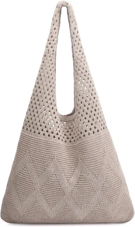 EIMMBD Crochet Bags for Women Beach Totes Bags Aesthetic Summer Tote Shoulder Hippie Bag Knit Bag