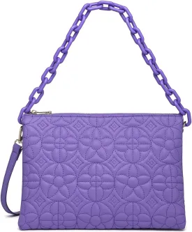 ER.Roulour Quilted Crossbody Bags for Women, Trendy Roomy Shoulder Handbags with Flap Gold Hardware Chain Purses Shoulder Bag
