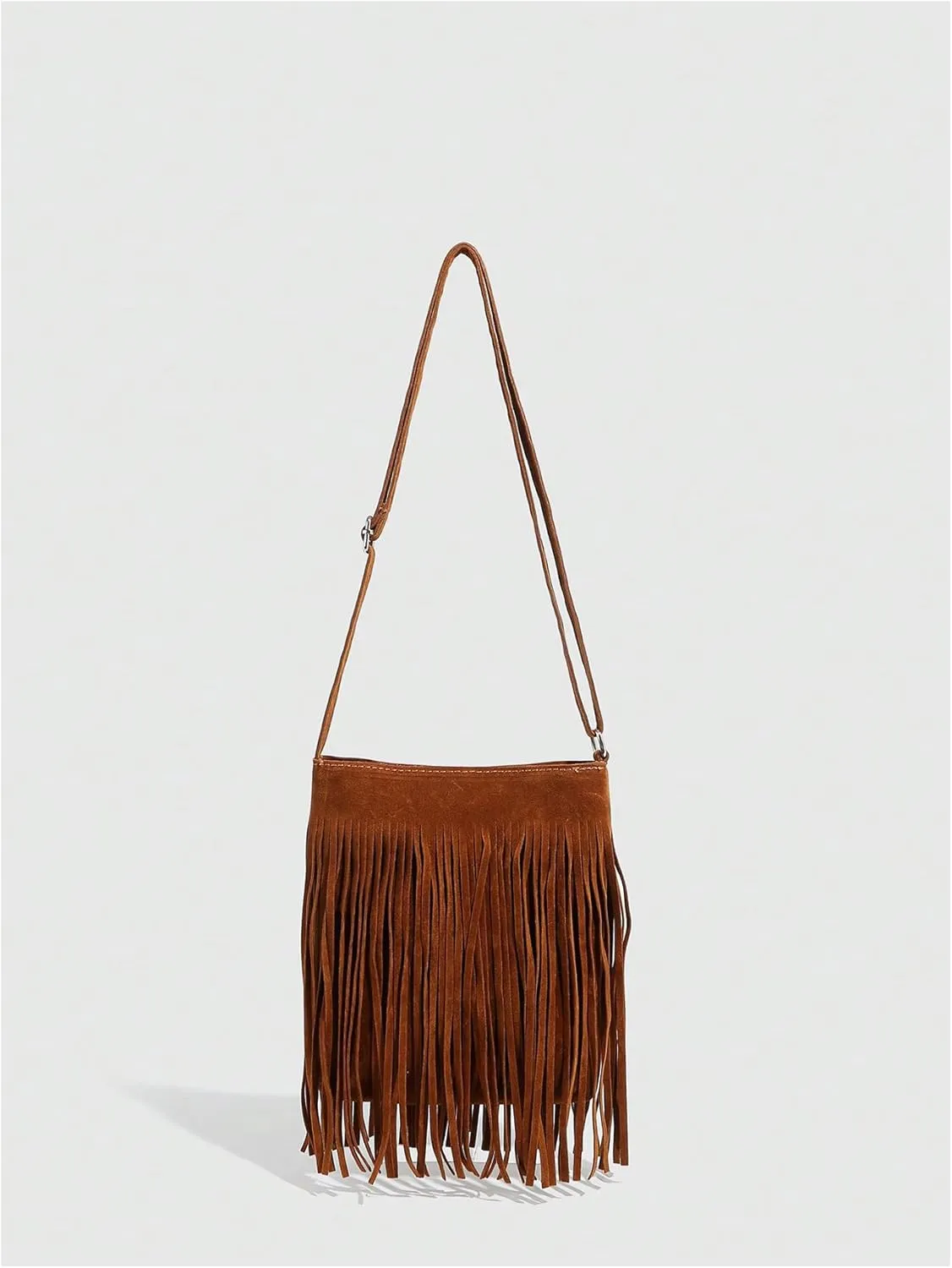 Floerns Women's Fringe Faux Suede Crossbody Bag Tassel Bucket Bag Western Shoulder Bags