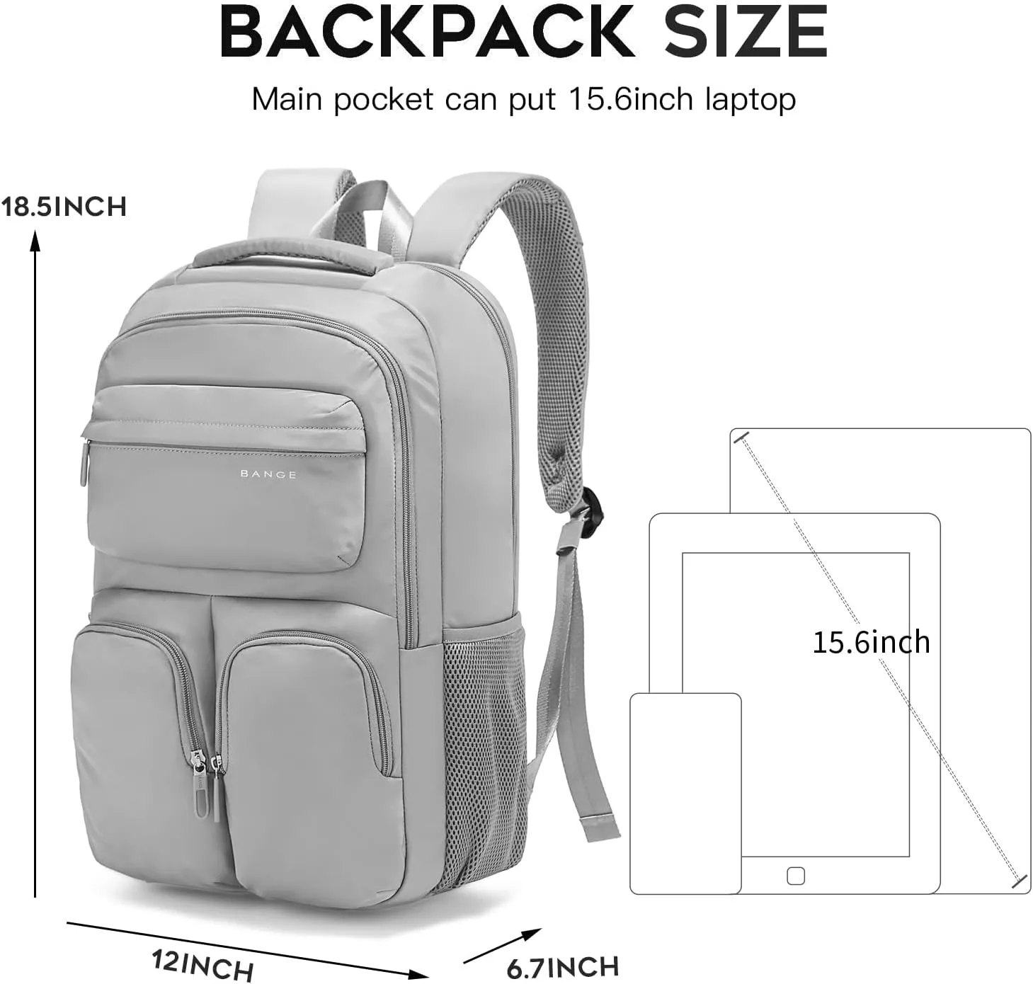FUTURE AESTHETICS Travel Backpack for Womenmen, College Backpack Bag, Hiking Backpack,Waterproof Carry On Backpack Business Backpack (Grey)