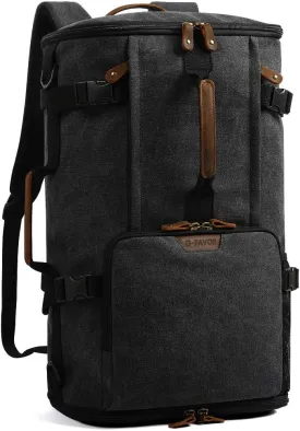 G-FAVOR Travel Backpack for Men, 40L Flight Approved Carry On Backpack, Water Resistant Canvas Weekender with 17.3" Laptop Sleeve, Convertible Duffel Bag for Airplane, Business & Travel