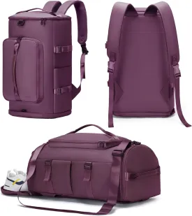 Gym Bag with Shoes Compartment - Duffle Bag for Men and Women, Travel Backpack Weekender Overnight Bag, Sports Bag with Wet Pocket Purple - MIYCOO
