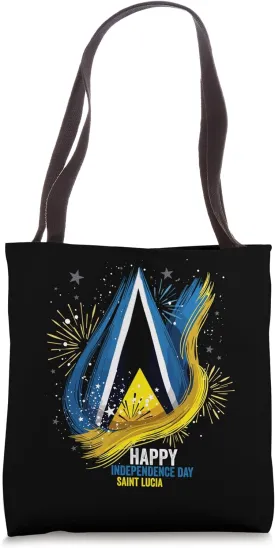 Happy Independence Day Saint Lucia, St. Lucia Flag, Men's Tote Bag