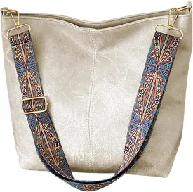 Hobo Bags for Women Crossbody Bag Guitar Strap Purse Vegan Leather Shoulder Handbags Boho Purses Tote Bucket Bag