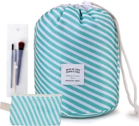 INVODA Cosmetic Bag for Women Drawstring Makeup Bag Portable Travel Toiletry Bag Multifunctional Waterproof Make Up Bucket Bag