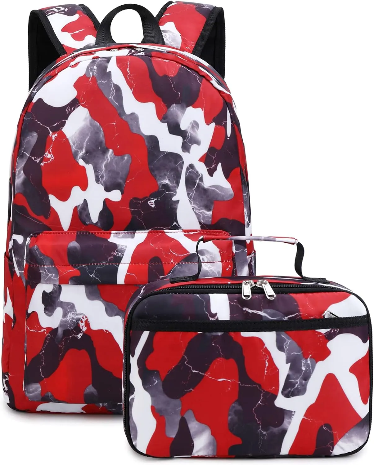 JIANYA Boy/Girl School Backpack Set Camouflage Bookbags School Bags for Elementary Middle School