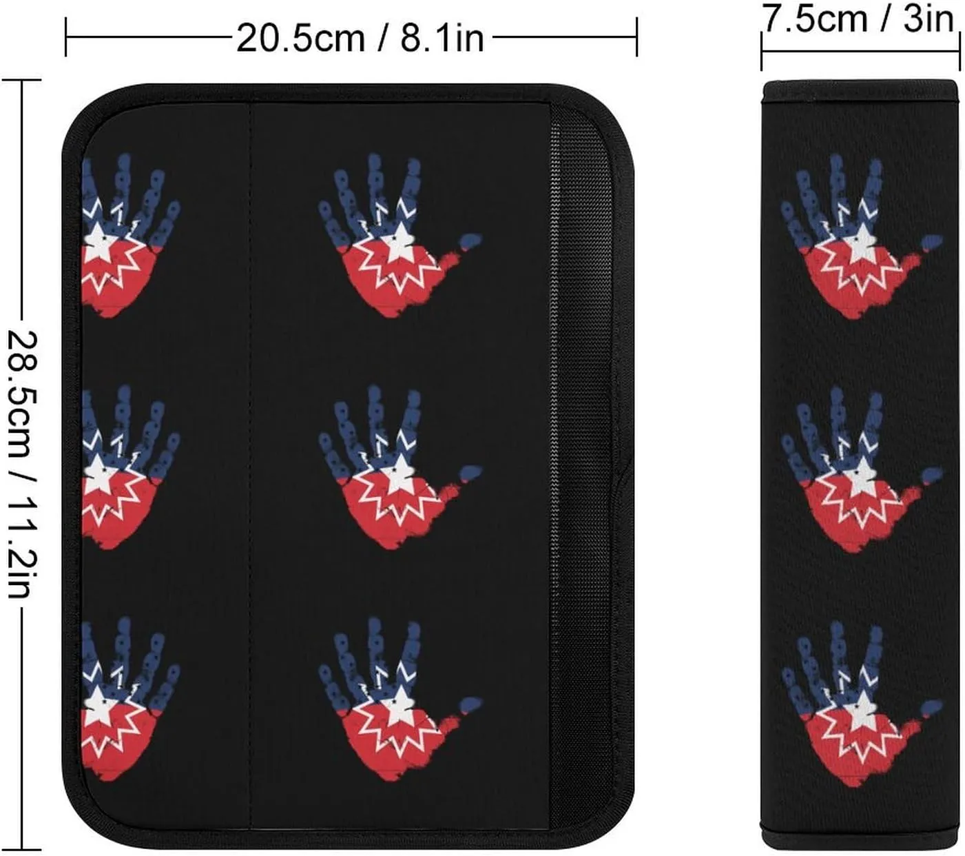 Juneteenth Flag Palm Print Fashion Car Seat Belt Cover Pad for Shoulder Bag Camera Soft Comfort Accessories 1PCS