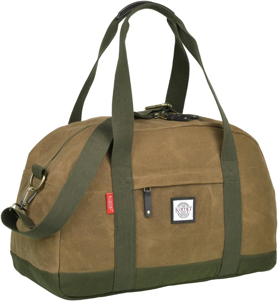 KAMP NEW YORK Boston Travel Duffel Bag, Weekender Overnight Shoulder Bag for Men and Women (Brown)