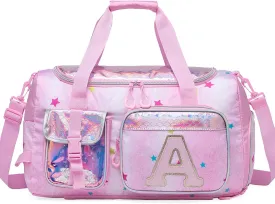 Kids Duffle Bag Girls Travel Bag for Kids Overnight Bag for Girls Dance Bag for Girls Weekender Bag Kids Gym Bag with Shoe Compartment for Travel