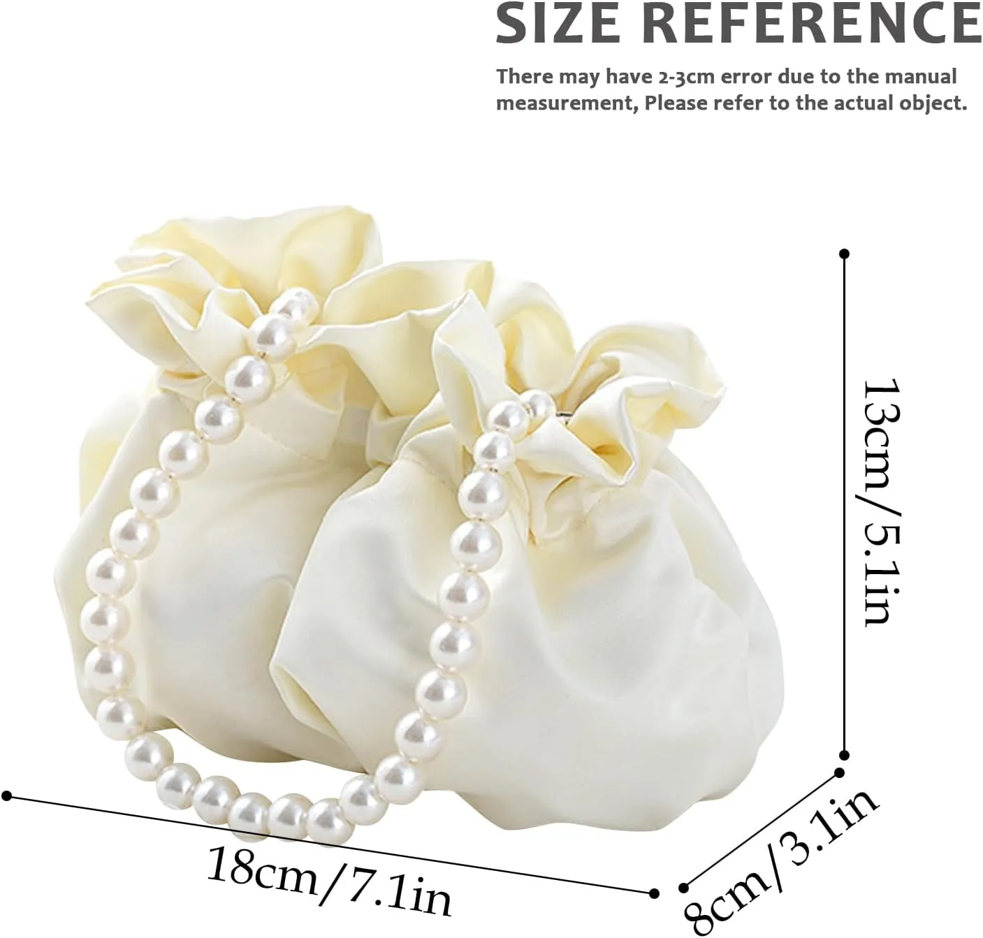 LAKSMI Mini Pearl Bracelet Bucket Bag Wristlet Purses Crossbody Handbags Little Hobo Bag with Faux Pearl Chain