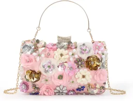 Lanpet Women Clutches Flower Evening Handbag Chain Strap Shoulder Bag