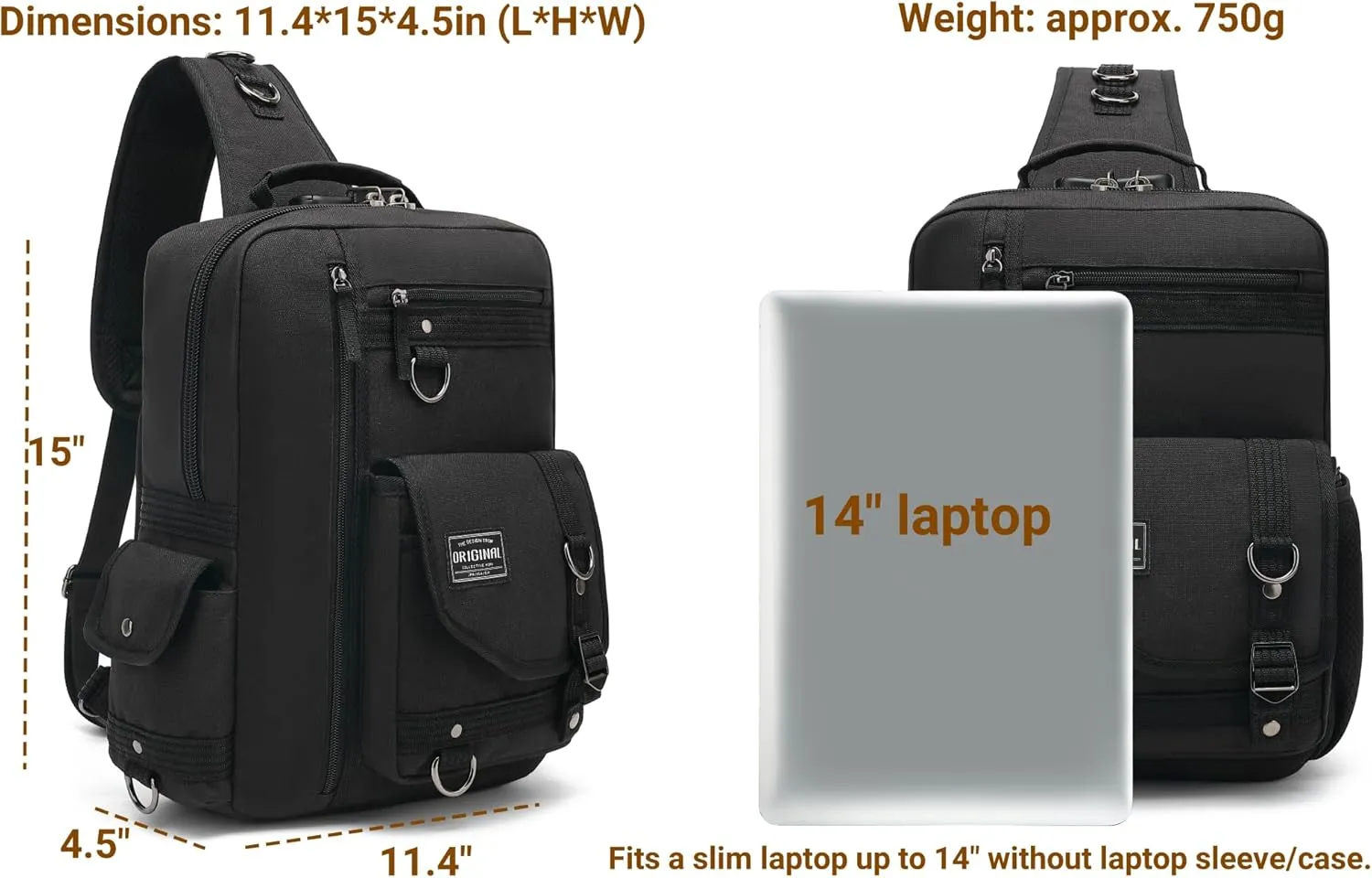 Leaper Messenger Bag Outdoor Cross Body Bag Sling Bag Shoulder Bag With USB Purple