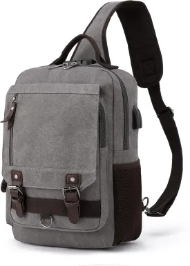 Leaper Retro Crossbody Bag Sling Bag Canvas Messenger Bag for Men Women Shoulder Bag Crossbody Handbags Satchel Travel Bag
