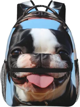 Lovely Boston Terrier Backpack for Women Men Laptop Backpack Lightweight Computer Bag Travel Casual Daypack