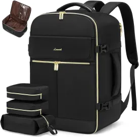 LOVEVOOK 40L Large Travel Backpack for Women, Flight Approved, Waterproof, TSA Compliant, Fits 17.3'' Laptop, 17 Pockets, 3 Packing Cubes