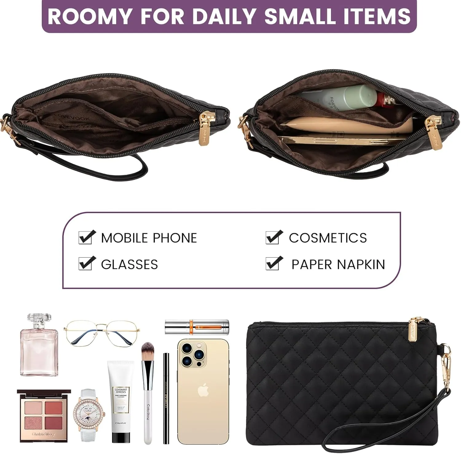 LOVEVOOK Laptop Bag for Women 15.6 inch Canvas Laptop Tote Bag, Large Capacity Work Bag with Clutch Purse, Computer Bag Office Business Briefcase, Casual Handbag for Travel College Teacher School
