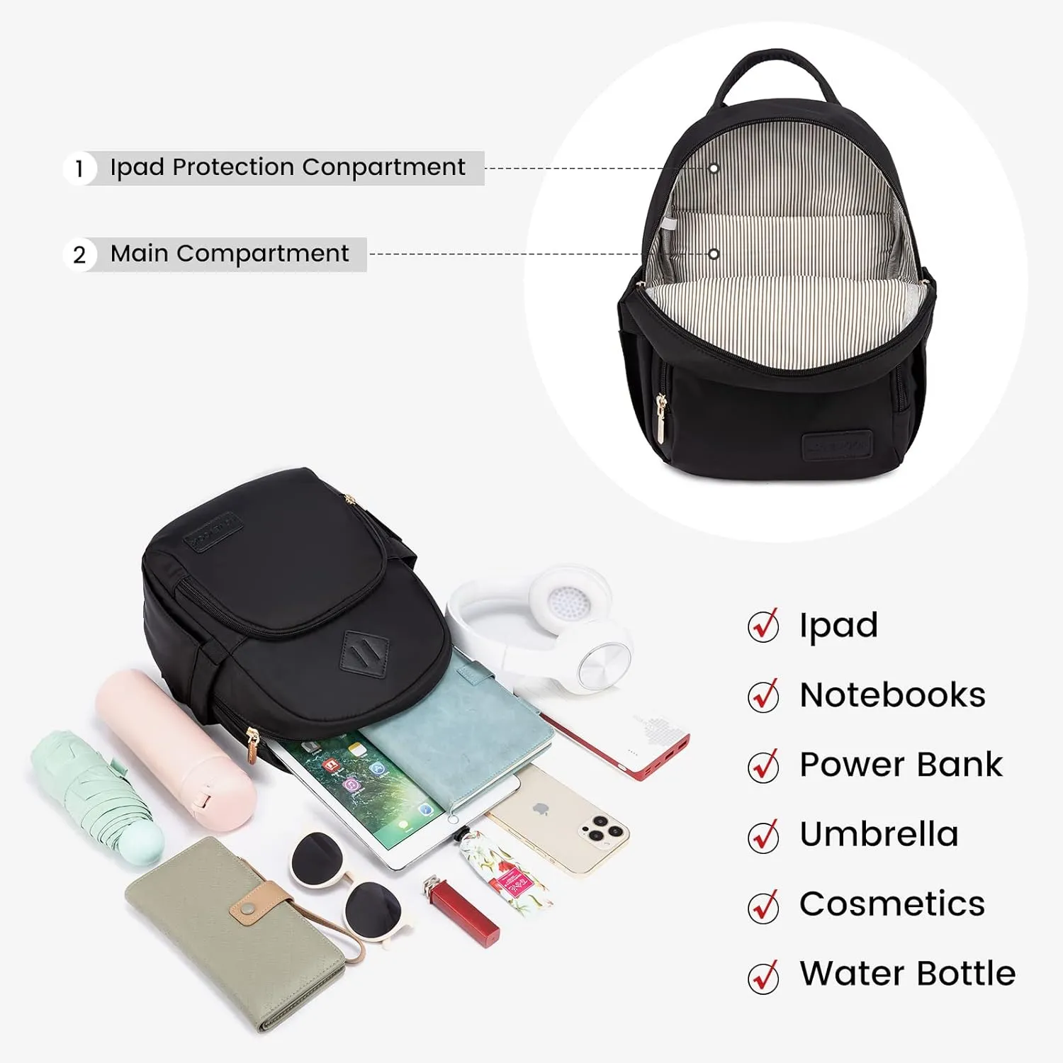 LOVEVOOK Mini Backpack for Women Light Weight Small Waterproof Backpack Purses Daily Backpack